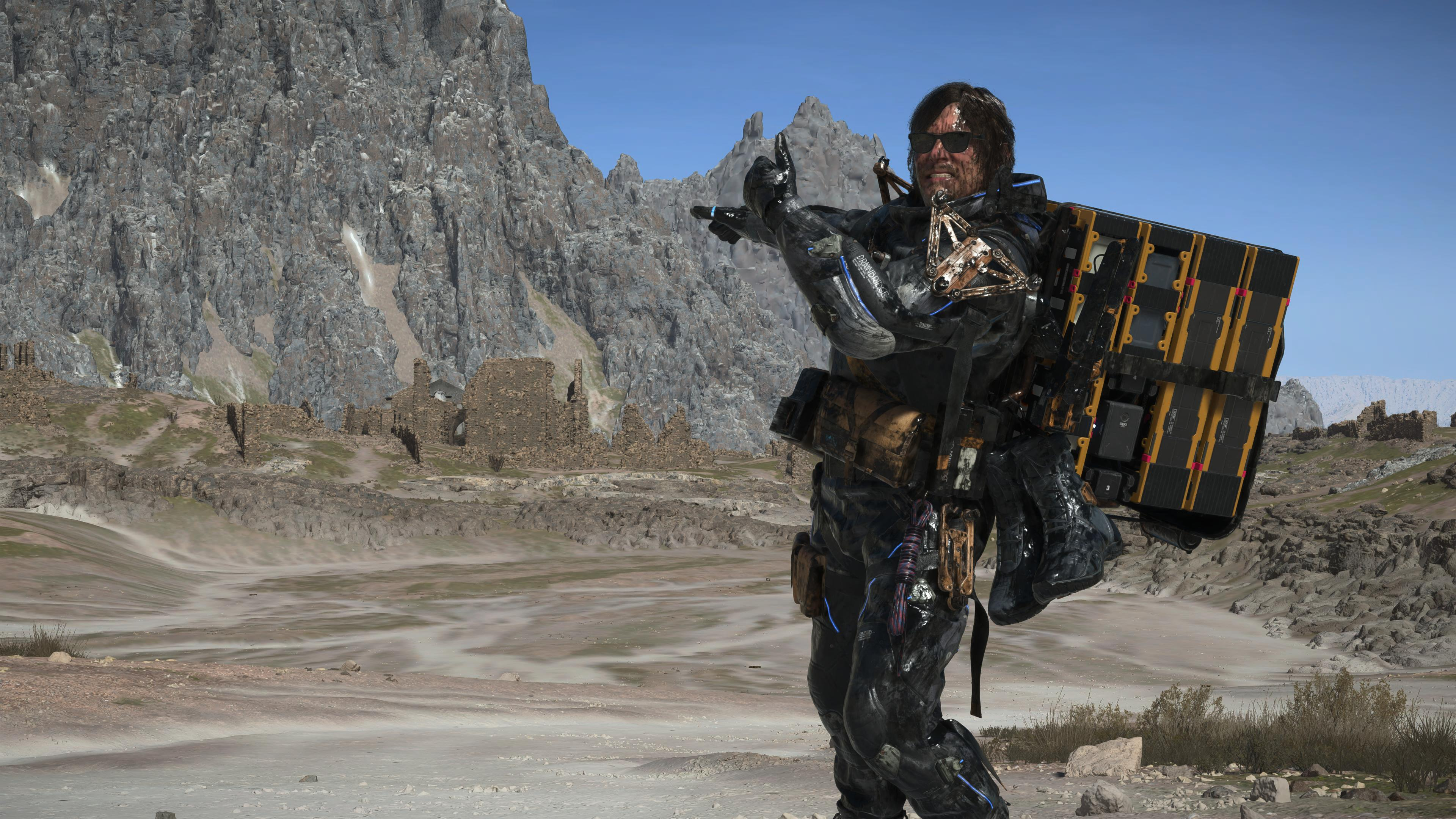 A screenshot from the game Death Stranding 2: On the Beach