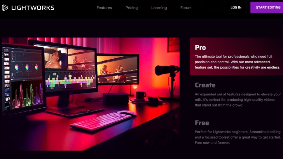 Website screenshot from Lightworks (January 2025)