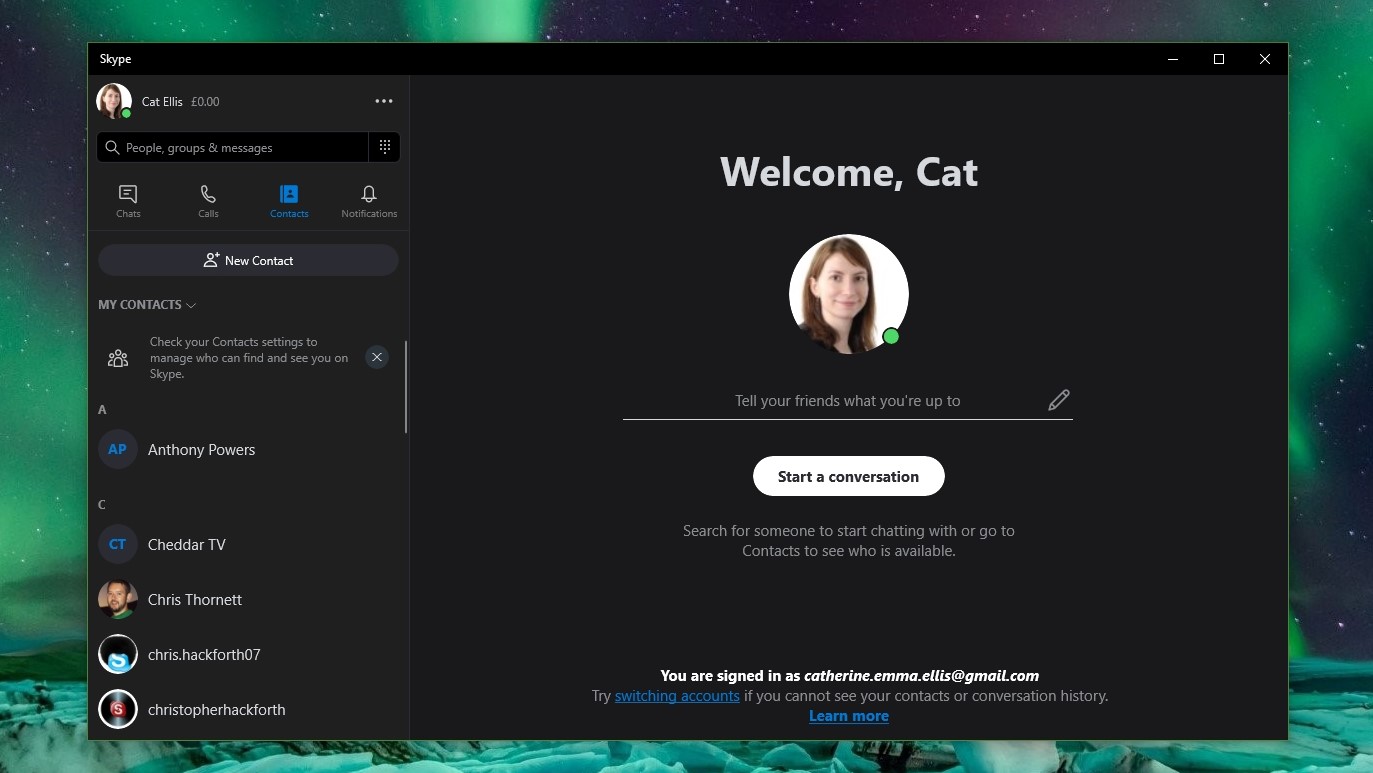 Skype contacts