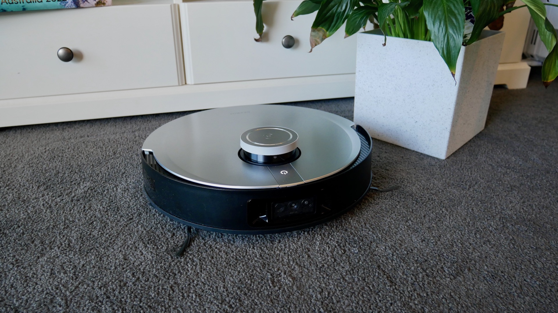 Ecovacs Deebot X1 Turbo robot vacuum on carpet