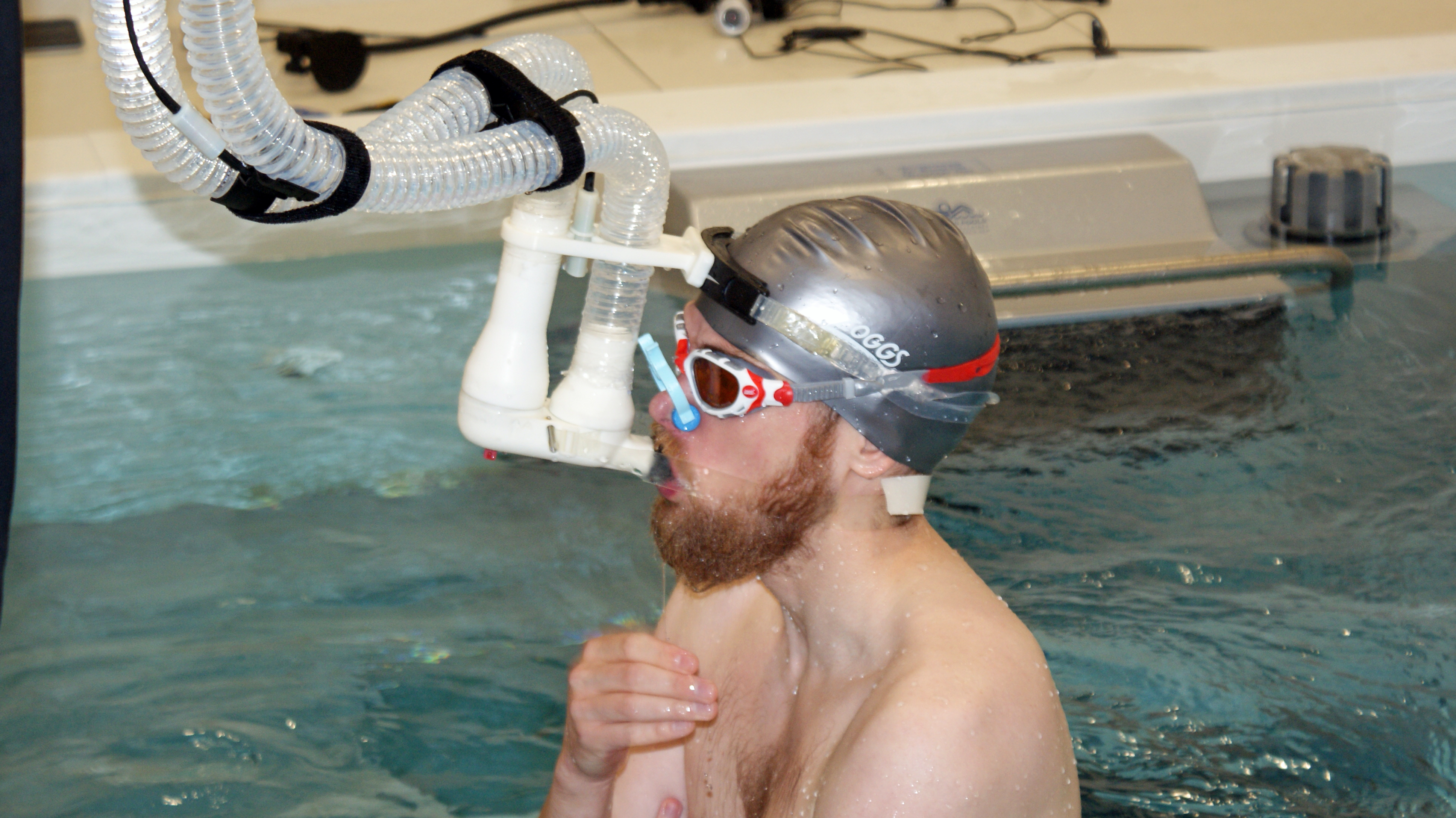 Me during triathlon lab testing. The man doing the tests didn't look very impressed...