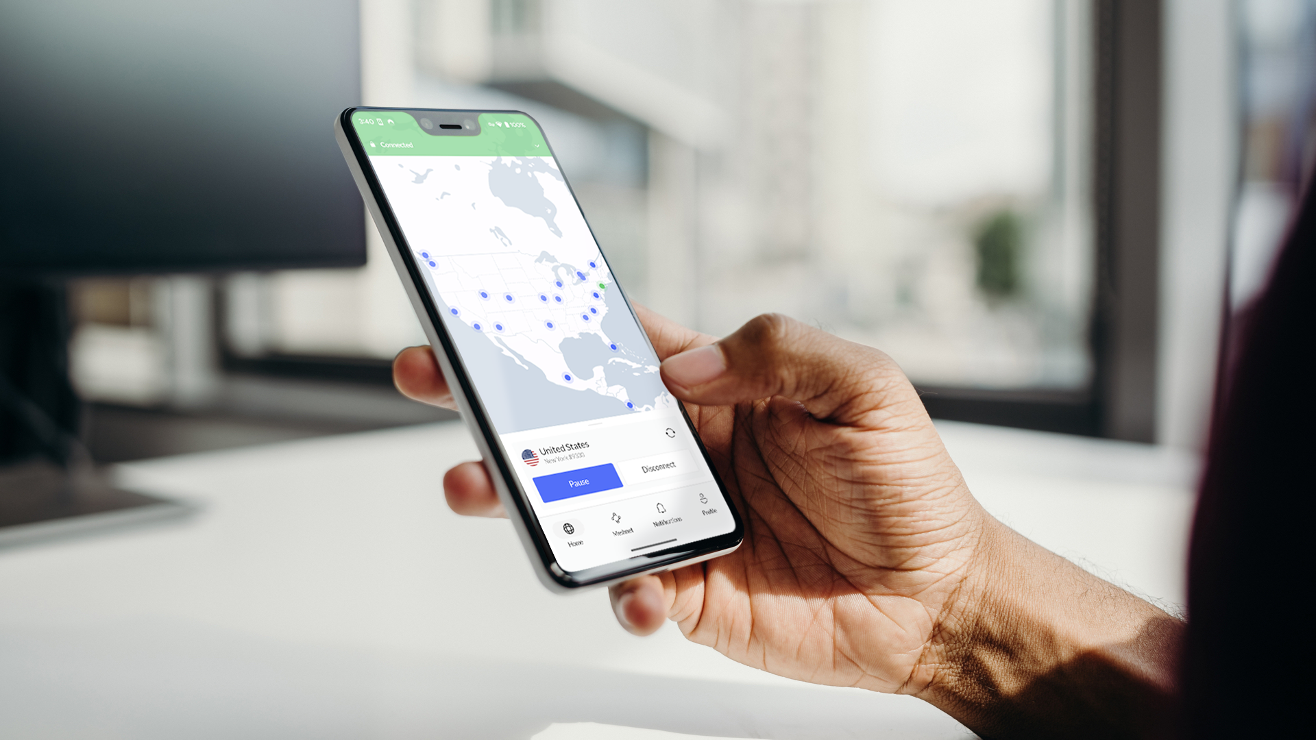NordVPN running on an Android device