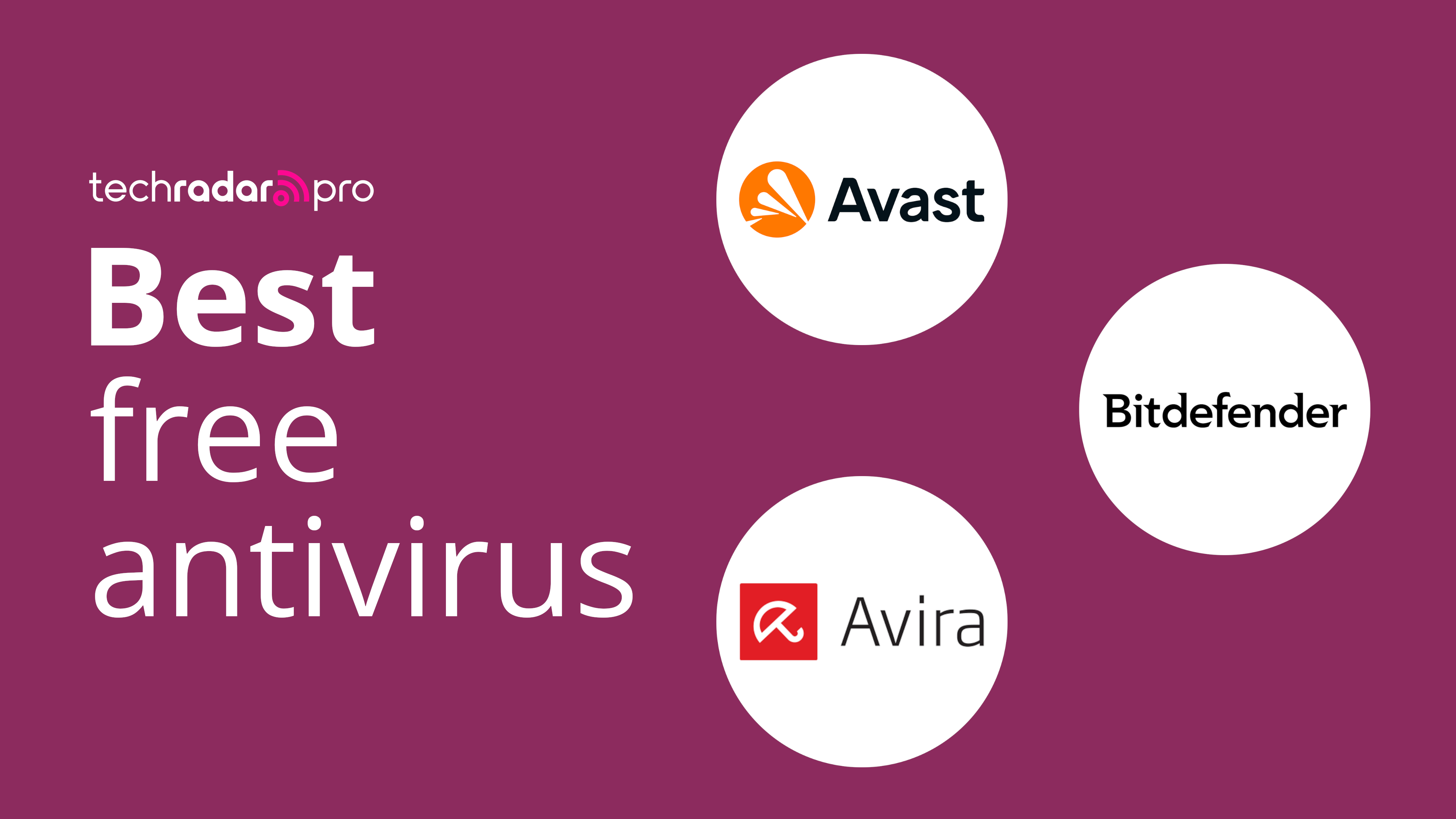 Best free antivirus header depicting Avast, Bitdefender, and Avira as the top three best antivirus software.