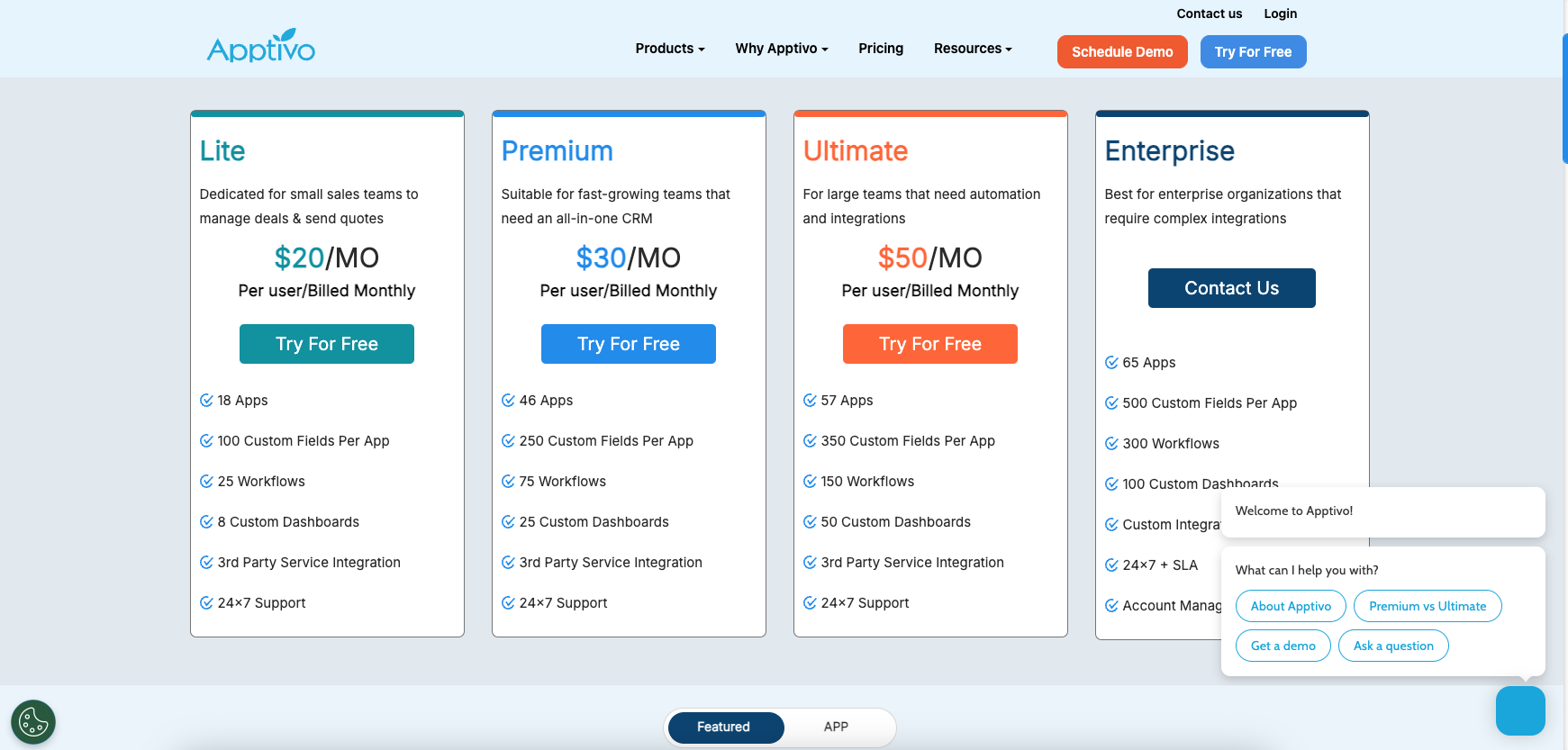 screenshot of apptivo screenshot Feb 2025