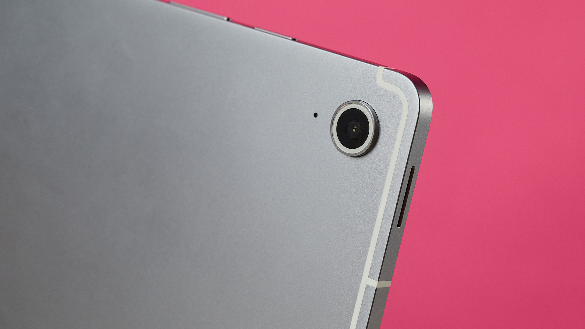 A closeup of the Samsung Galaxy Tab S10 FE's camera.