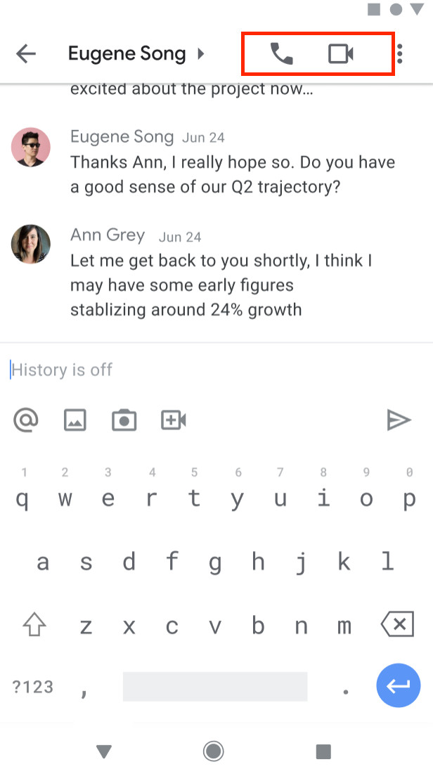 Google Workspace video call