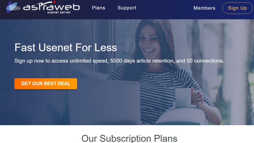 Website screenshot of Astraweb (December, 2025)