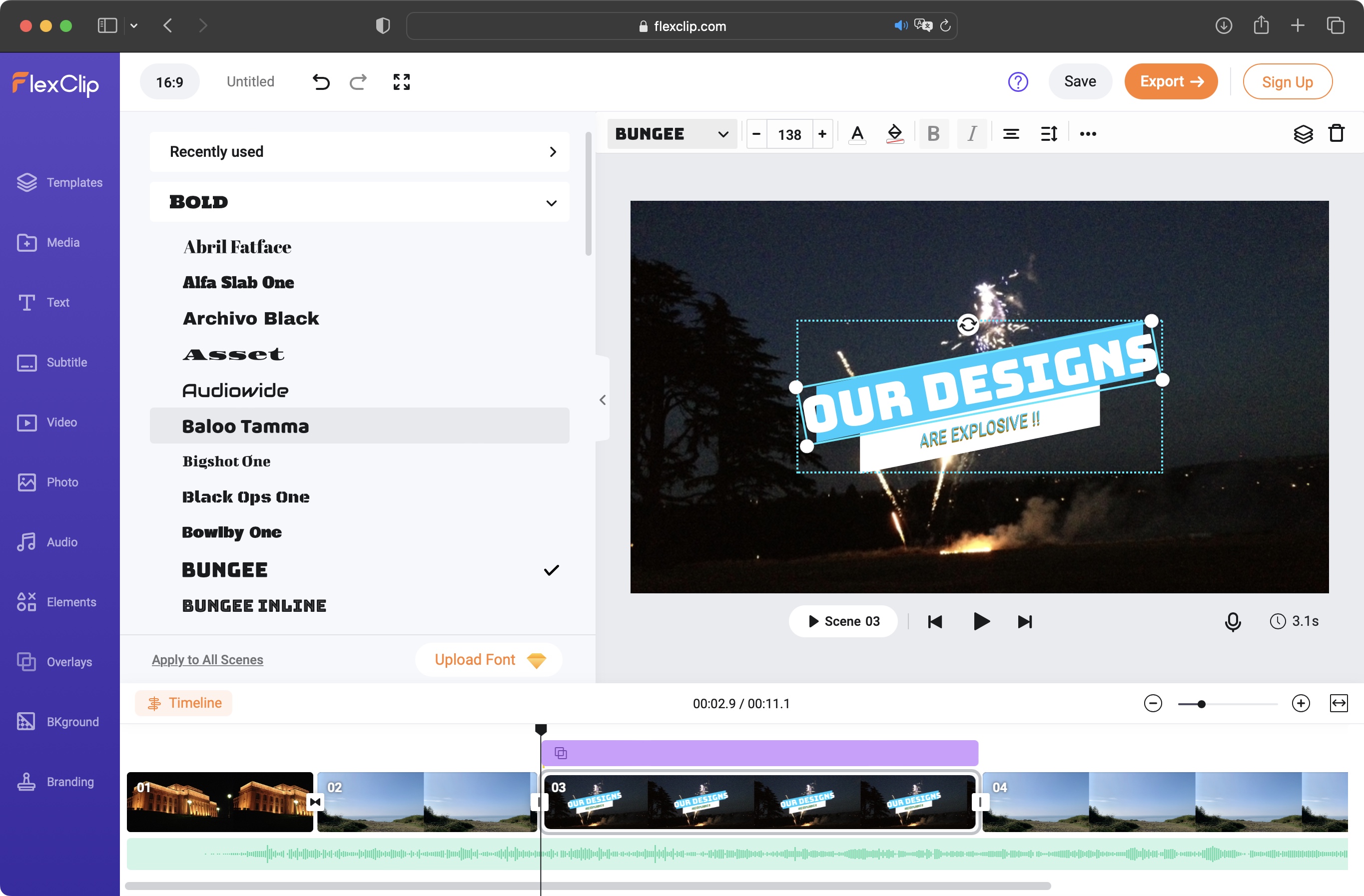 FlexClip online video maker in use