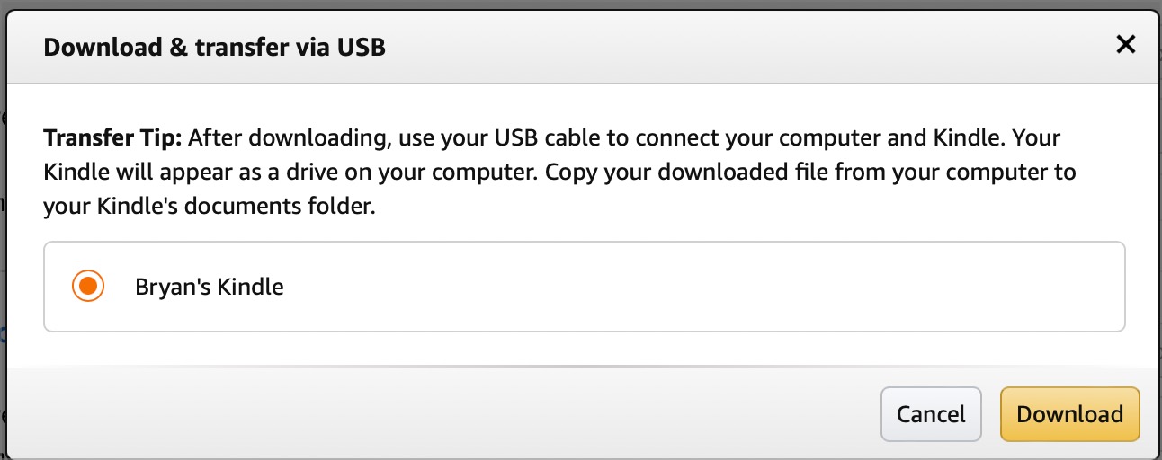 You must have a physical Kindle device to download