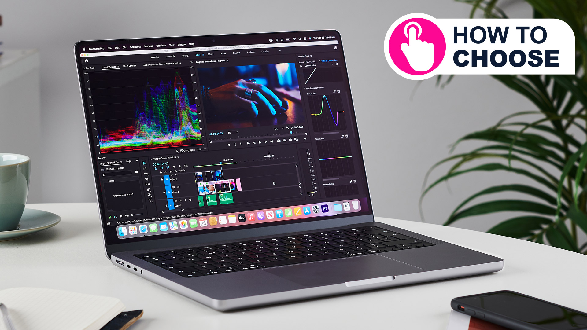 MacBook Pro 14-inch on a table in an office