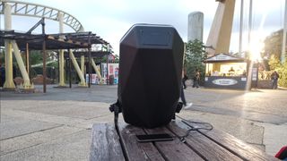 A Tajezzo PZ5 backpack at a themepark