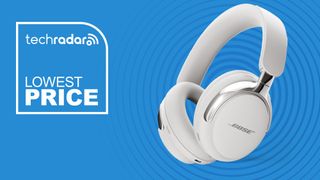 Bose Quietcomfort Ultra Gen 2 on a blue background with 'lowest price' text