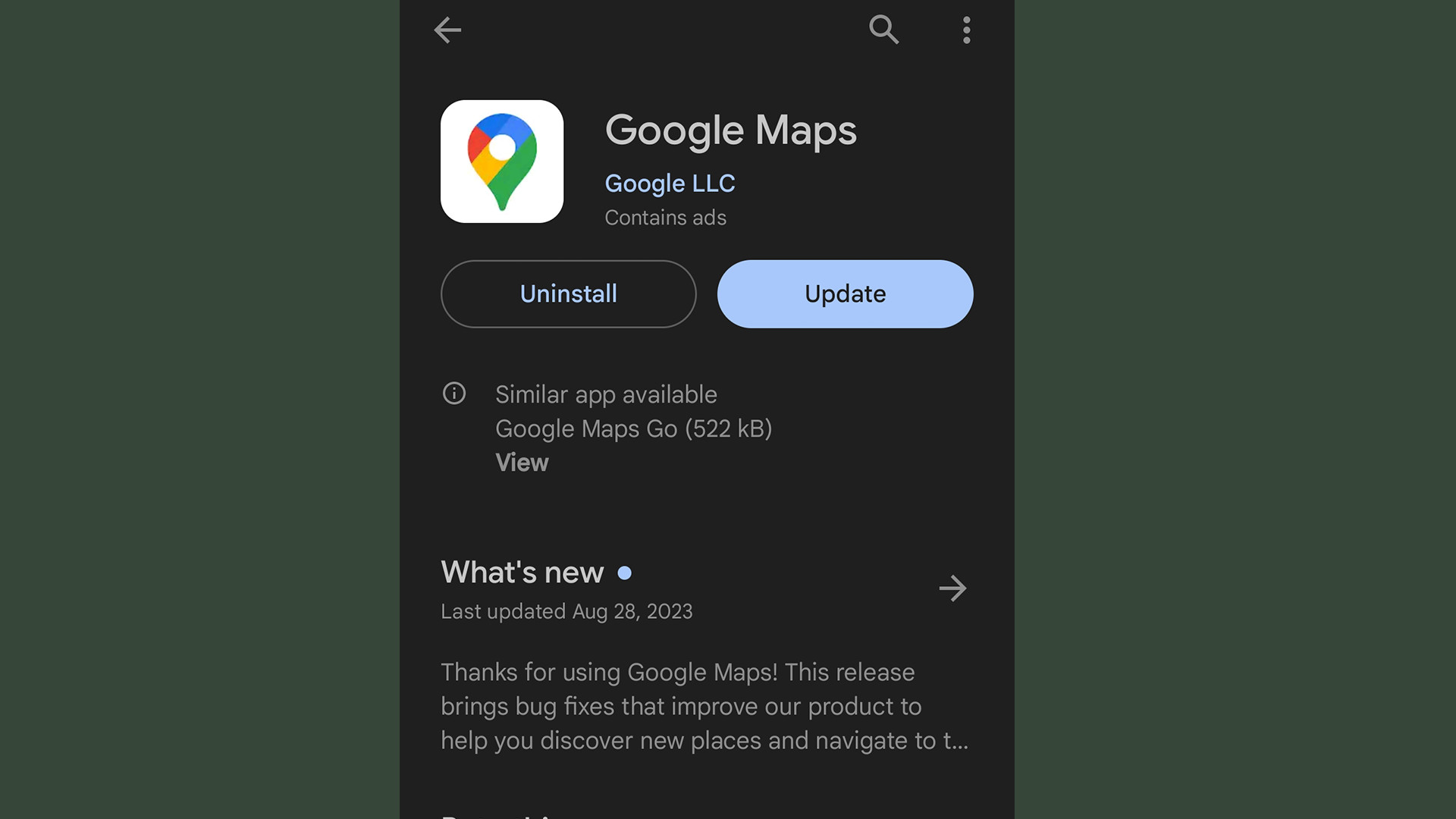 Google Maps update