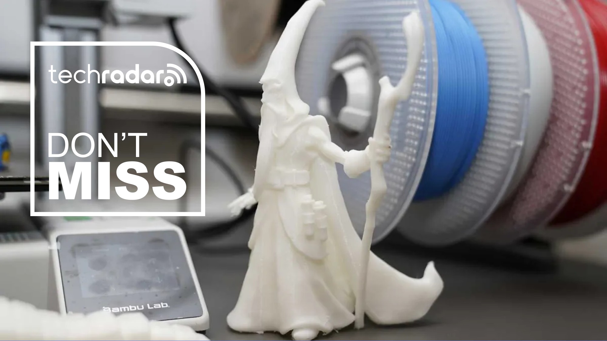 The Bambu Lab A1 Mini miniature wizard we produced during our review process
