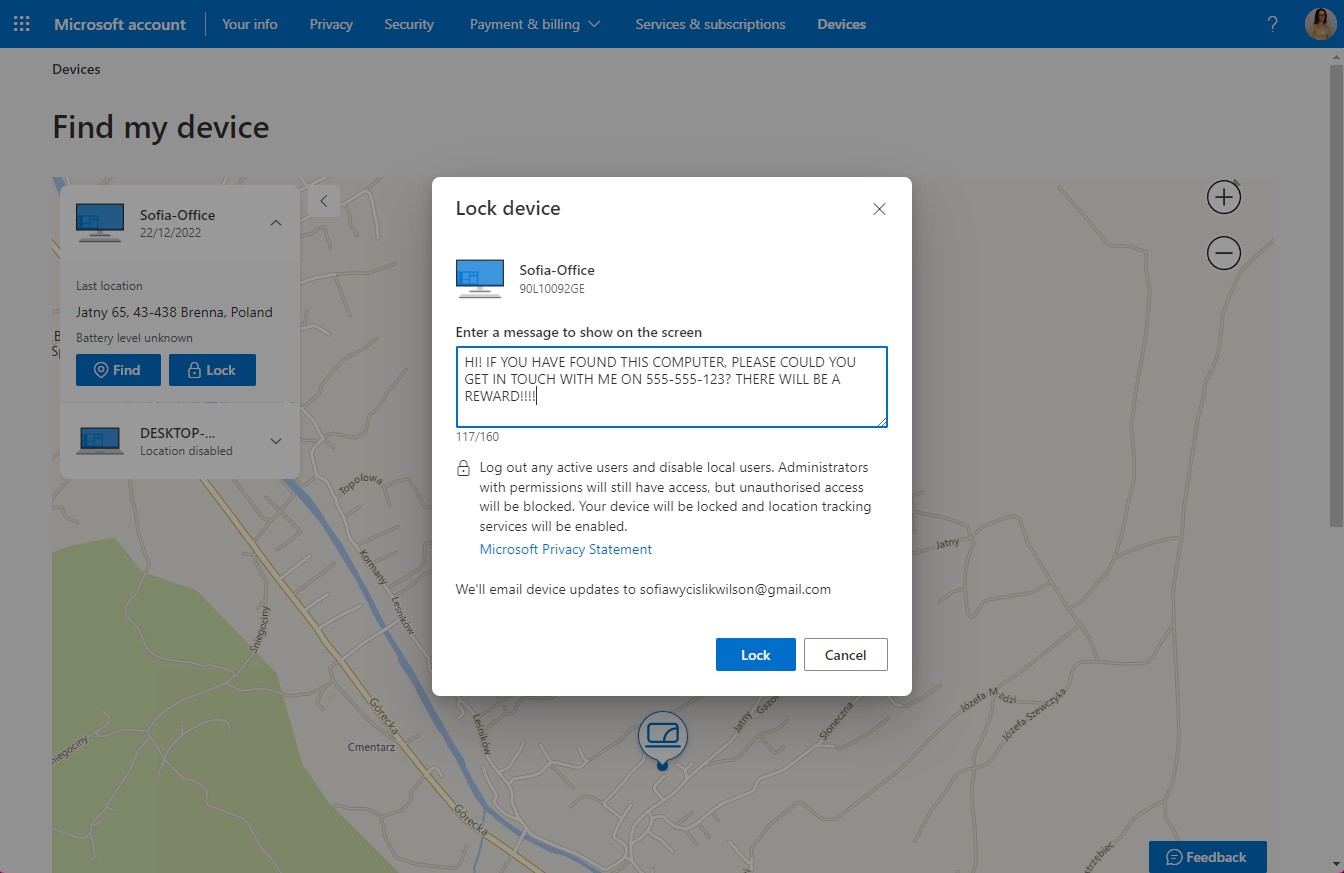 Windows 11 Find My Device