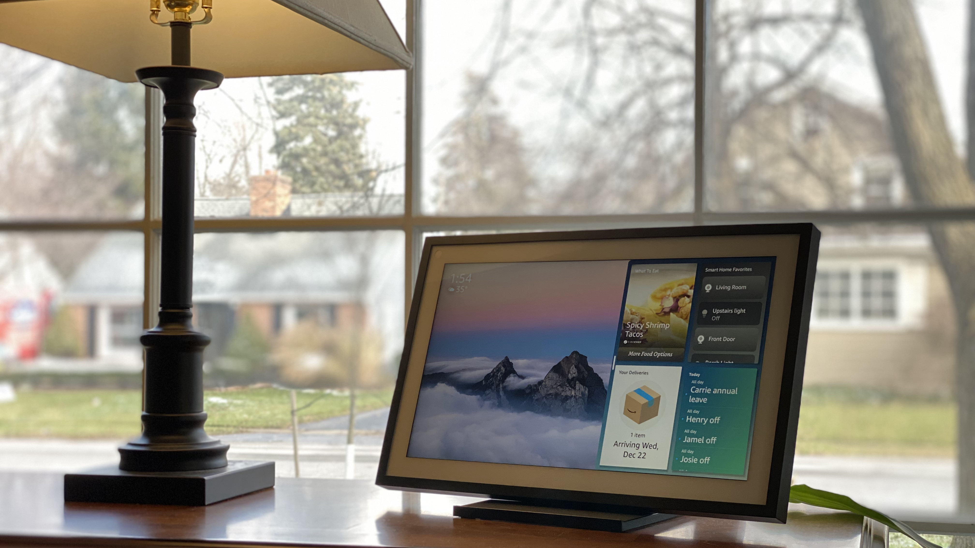 Amazon Echo Show 15 on a living room table