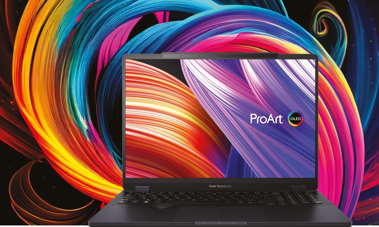 Full view of the Asus ProArt Studiobook 16 OLED