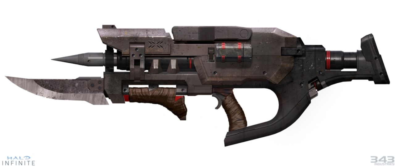 The melee gun weapon Skewer from Halo Infinite