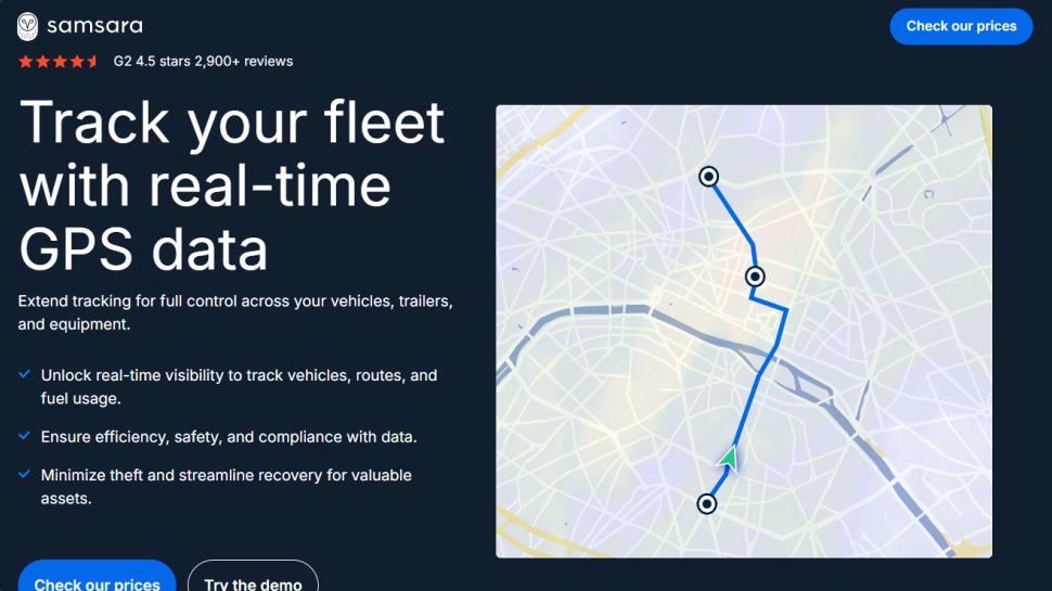 Samsara website screenshot (January 2026).