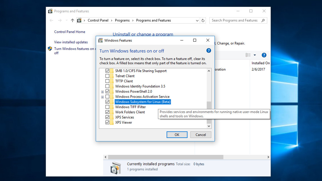 3. Enable Windows Subsystem for Linux