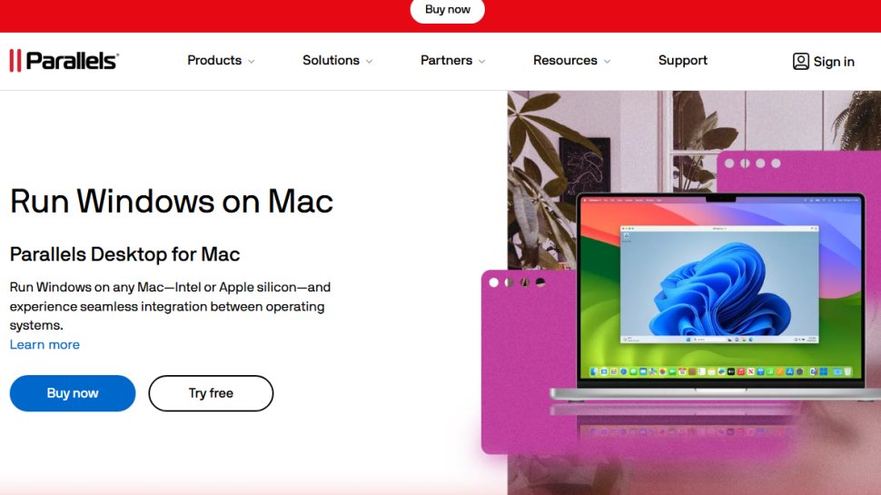 Website screenshot of Parallels Desktop (November, 2025)