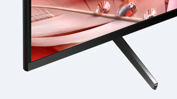 A close-up of the frame of the Sony X90J LCD TV.