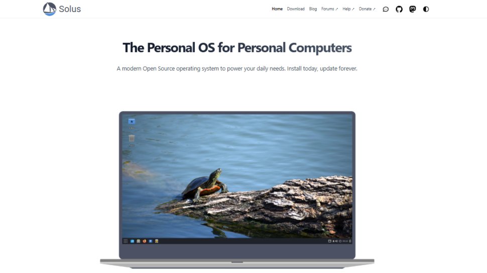 Website screenshot of Solus (November, 2025)