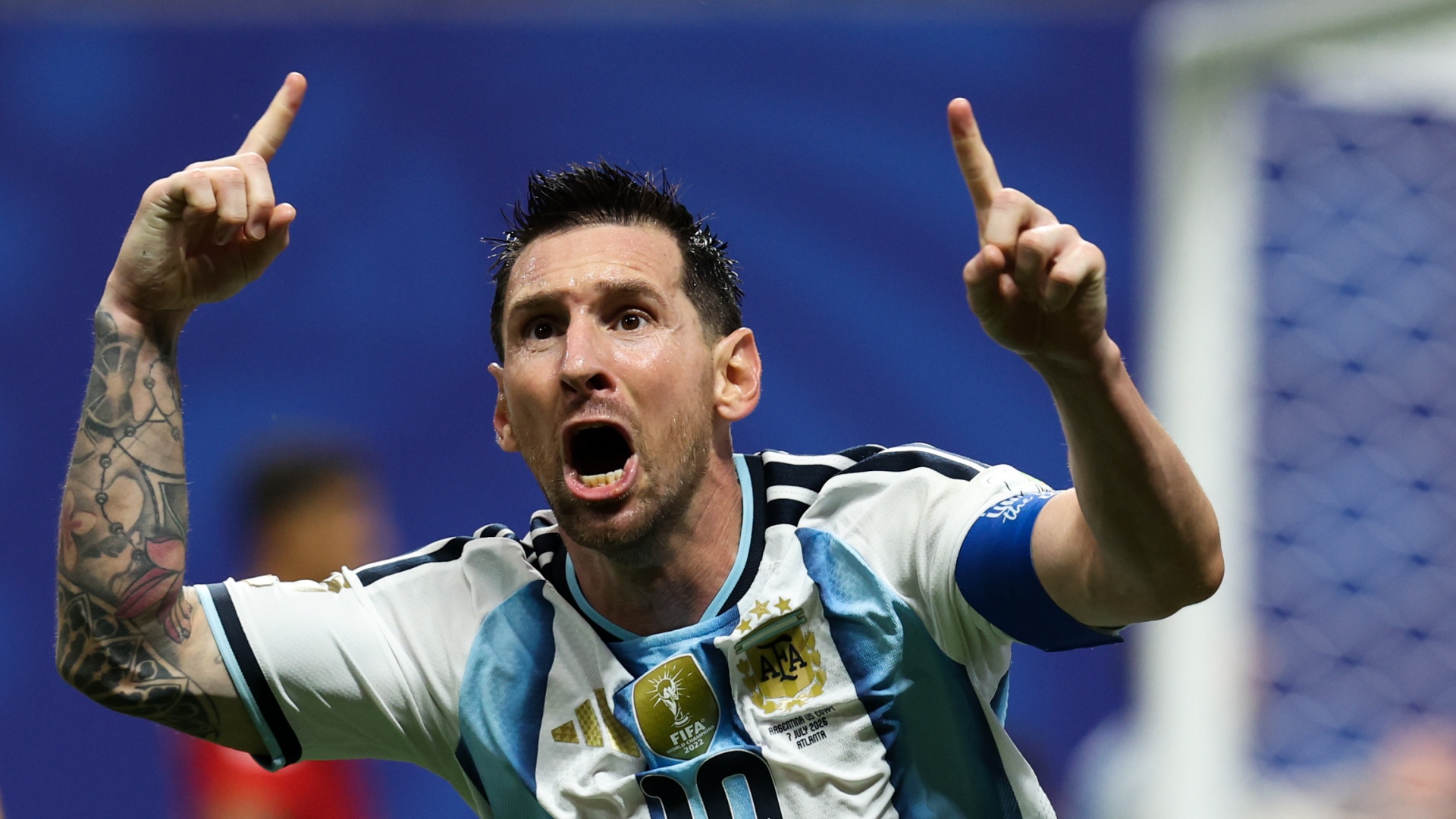Argentina's Lionel Messi celebrating at World Cup 2026