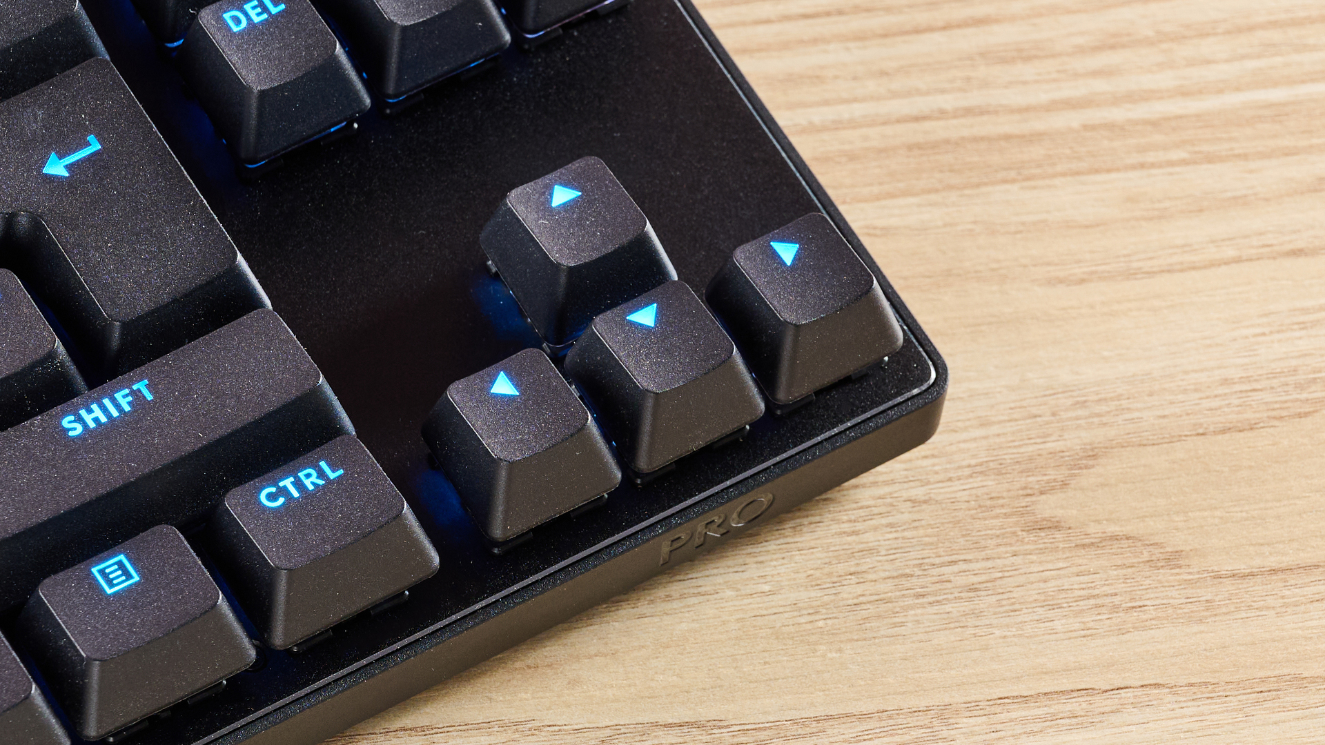 Close-up of arrow keys on Logitech Pro X TKL Rapid