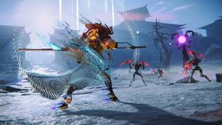 A Morbid Metal screenshot that shows the player character walking towards enemies with a melee weapon drawn.