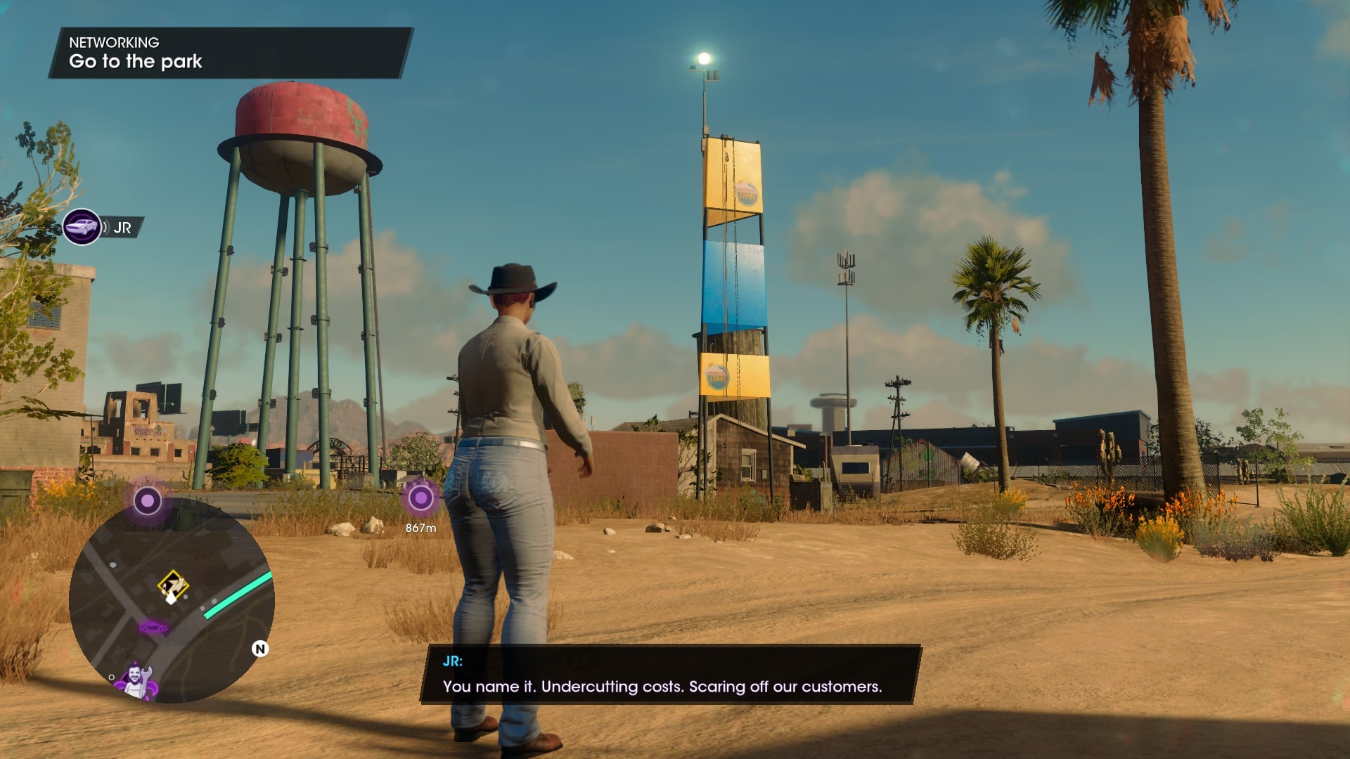 Saints Row wingsuit guide, approaching the tower