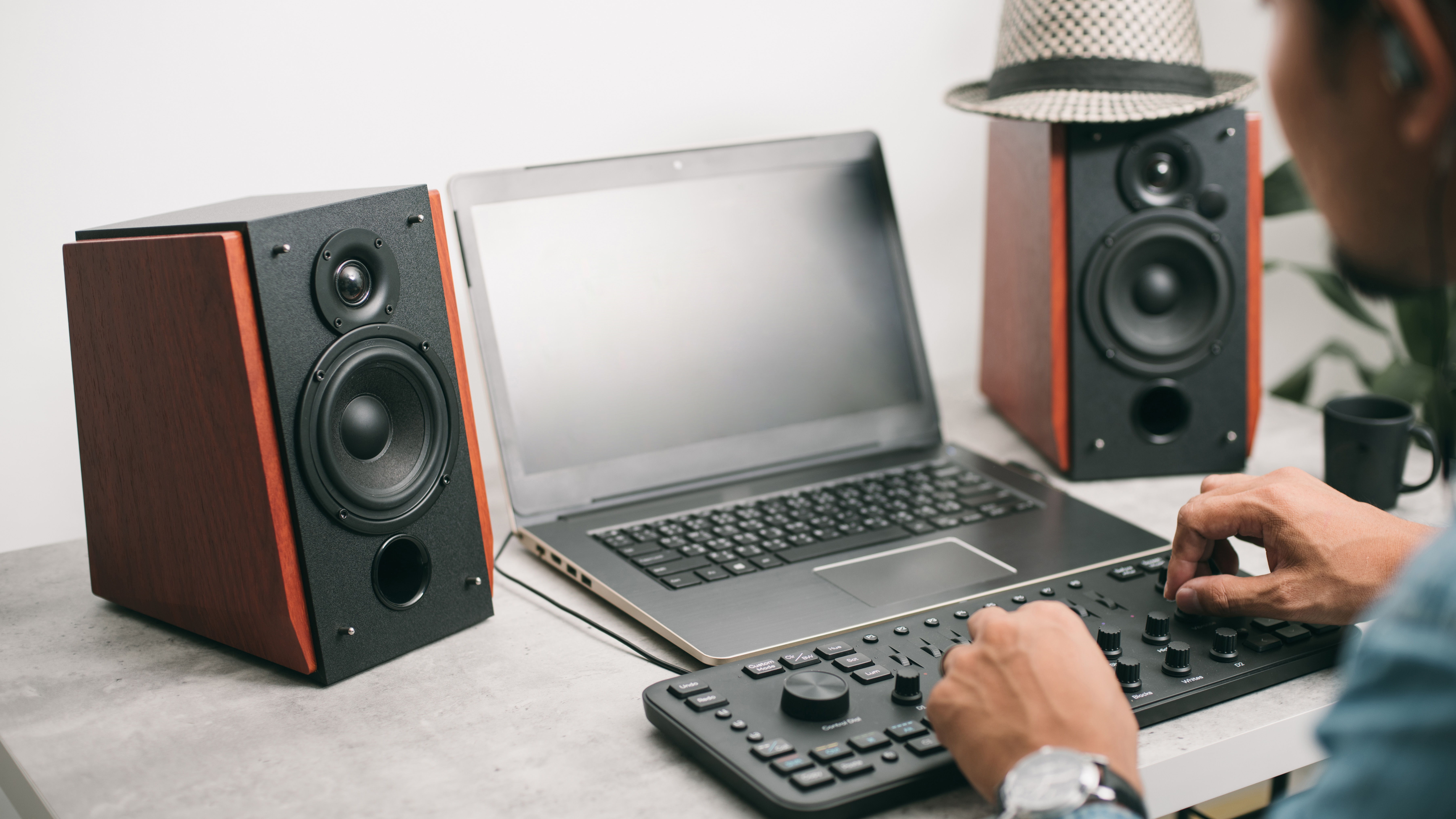 PC speakers in a content creator's setup