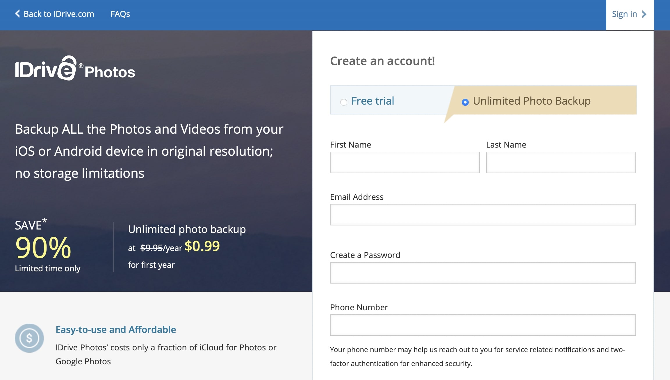 Create an Account