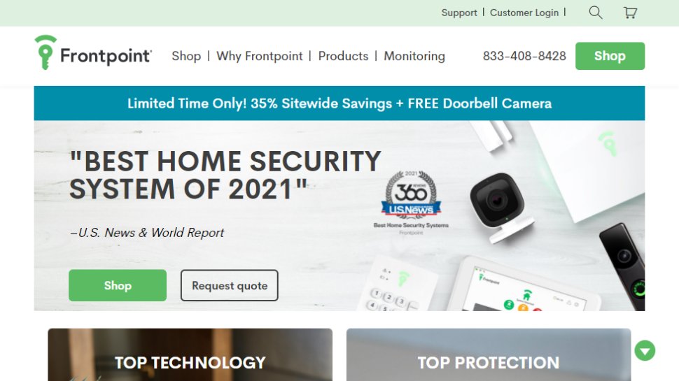 Website screenshot for Frontpoint