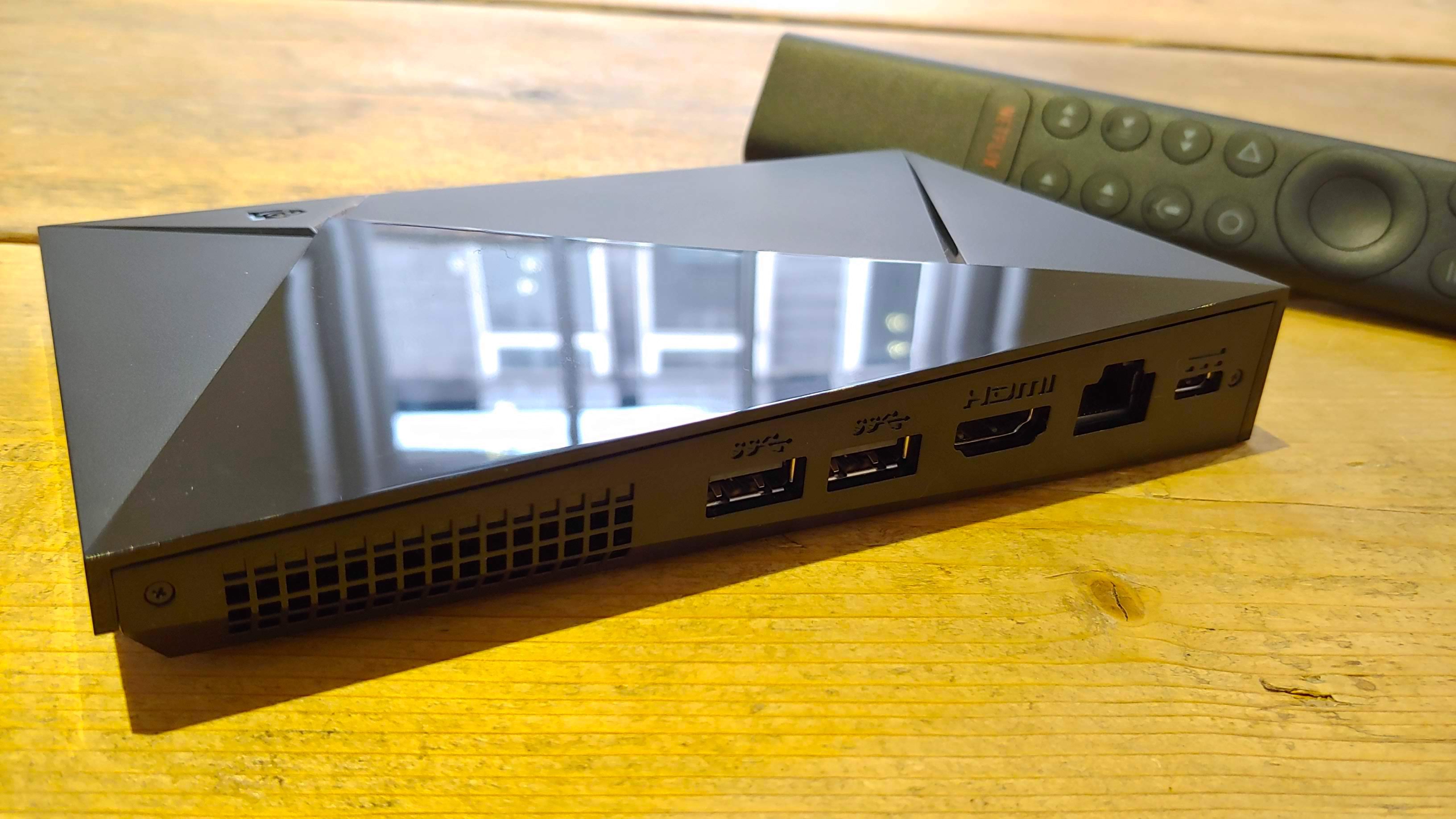 The back of the Nvidia Shield TV displaying its ports.