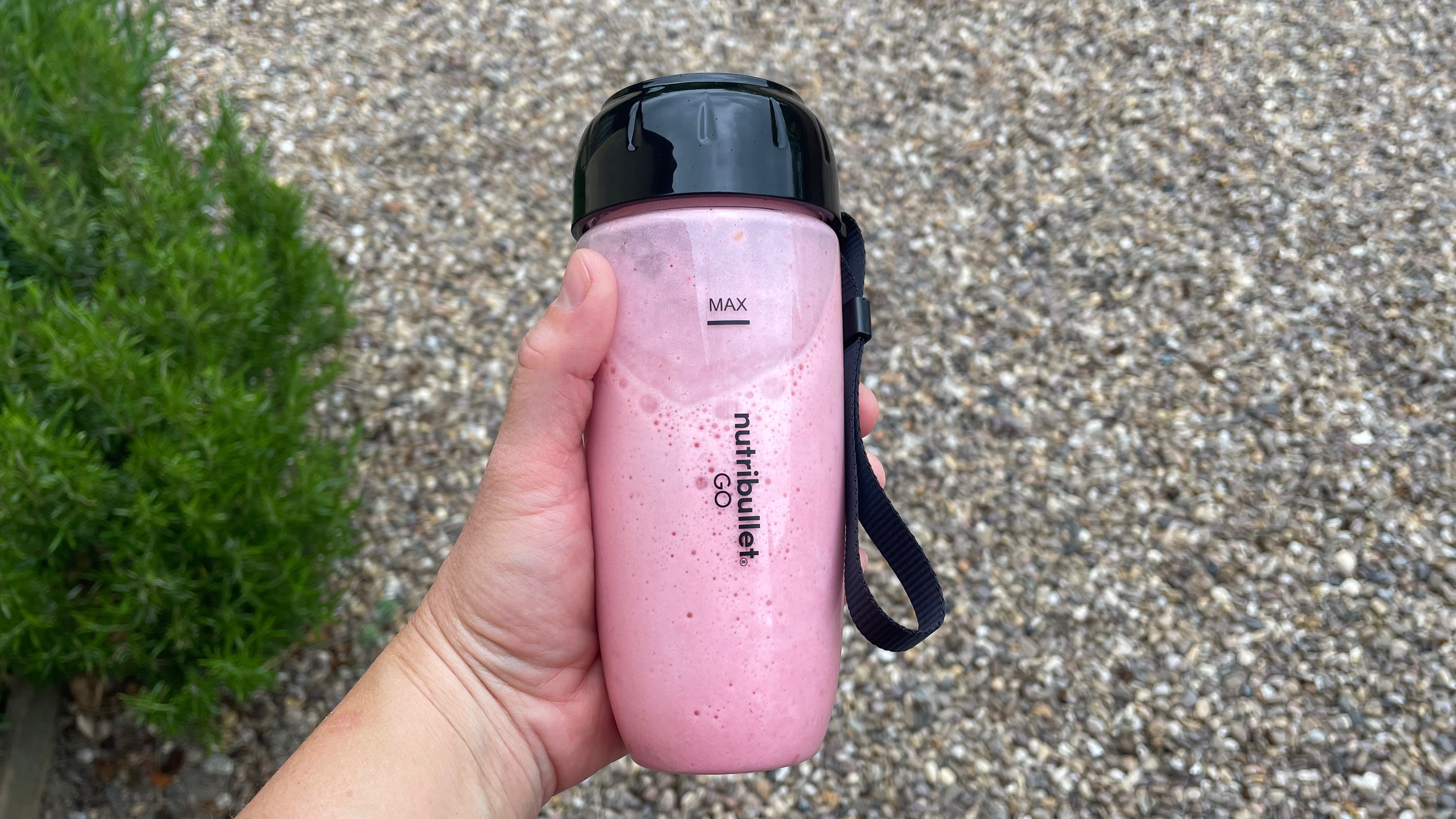 Nutribullet Go cup with lid on for portable use