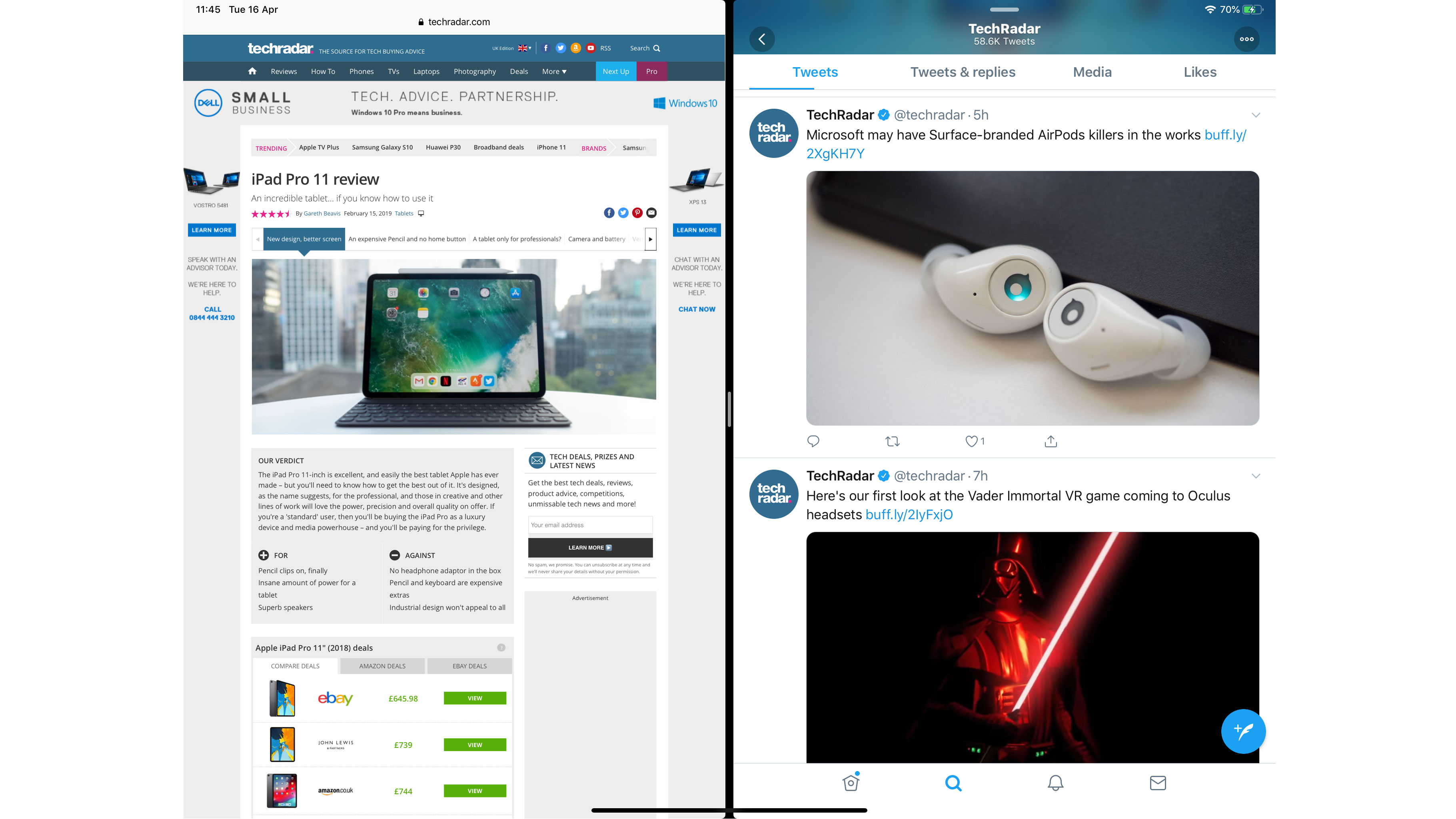 Apps in 50:50 ratio. Image credit: TechRadar