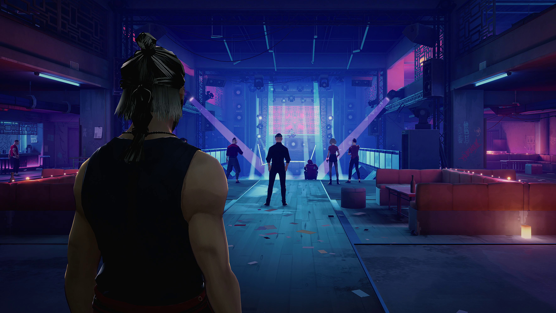 Sifu protagonist sizing up a dancefloor