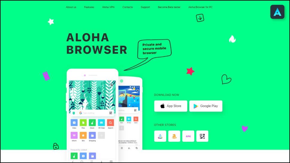 Aloha Browser website