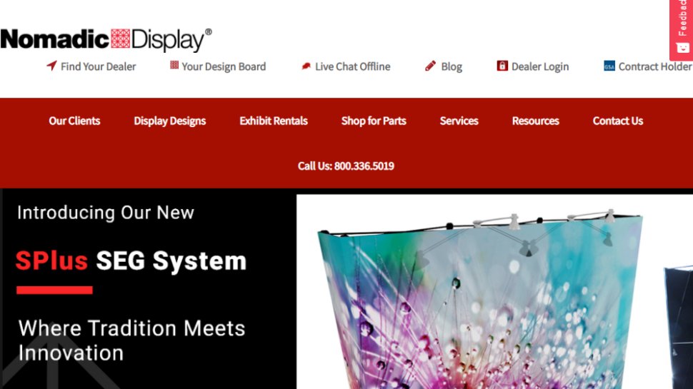 Website screenshot for Nomadic Display