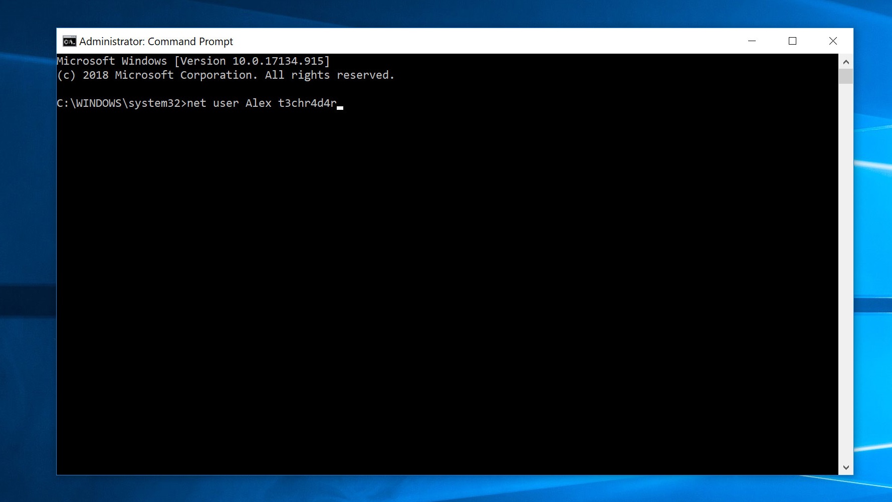 how to password reset Windows 10