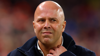 Liverpool manager Arne Slot looks on during the Premier League match between Liverpool and Sunderland at Anfield on December 03, 2025 in Liverpool, England.