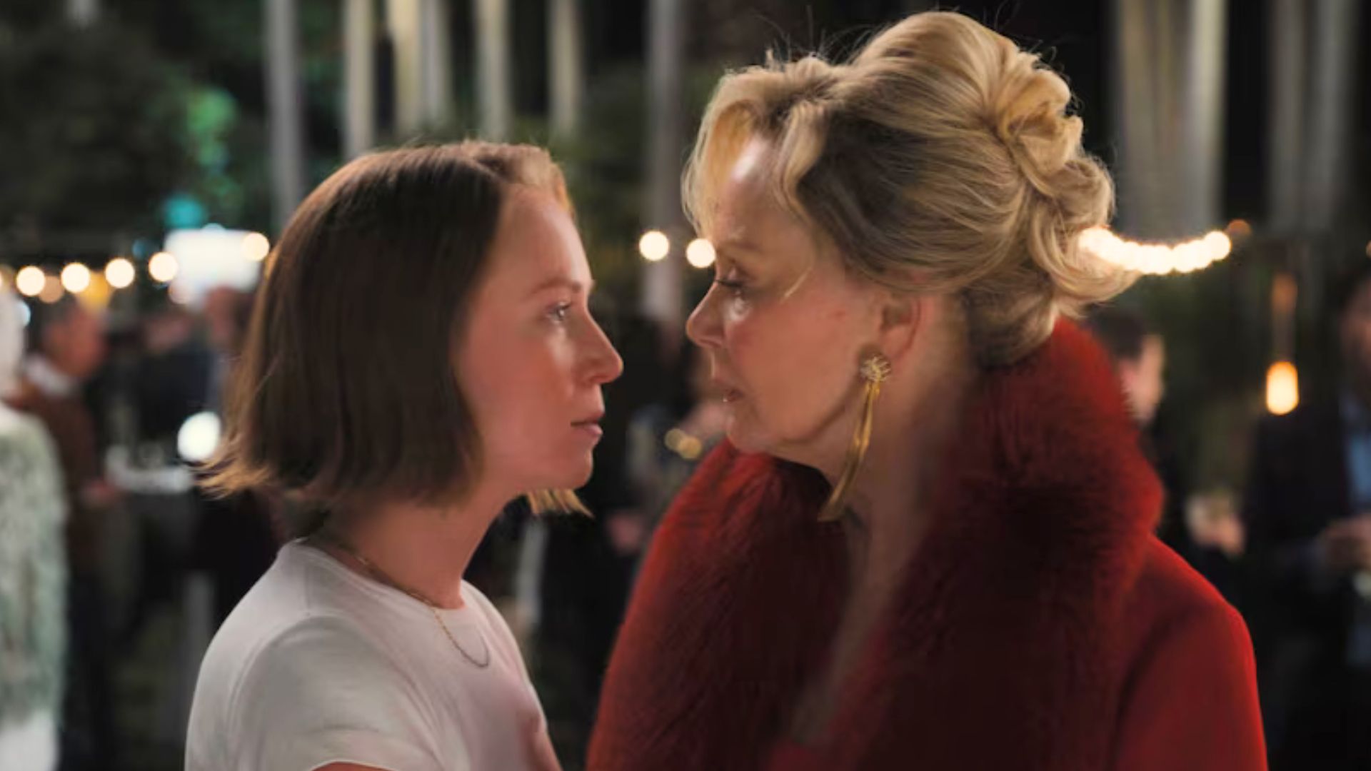 Ava and Deborah look closely at each other