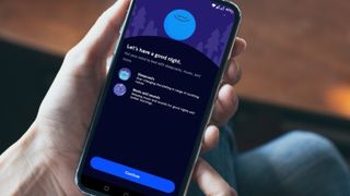 Woman using Headspace app on her phone