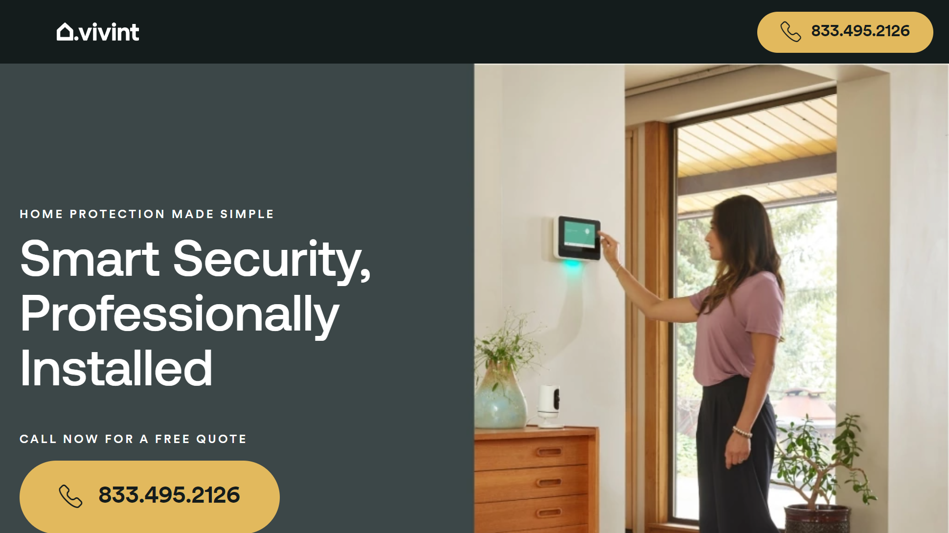 Vivint Smart Home website screenshot