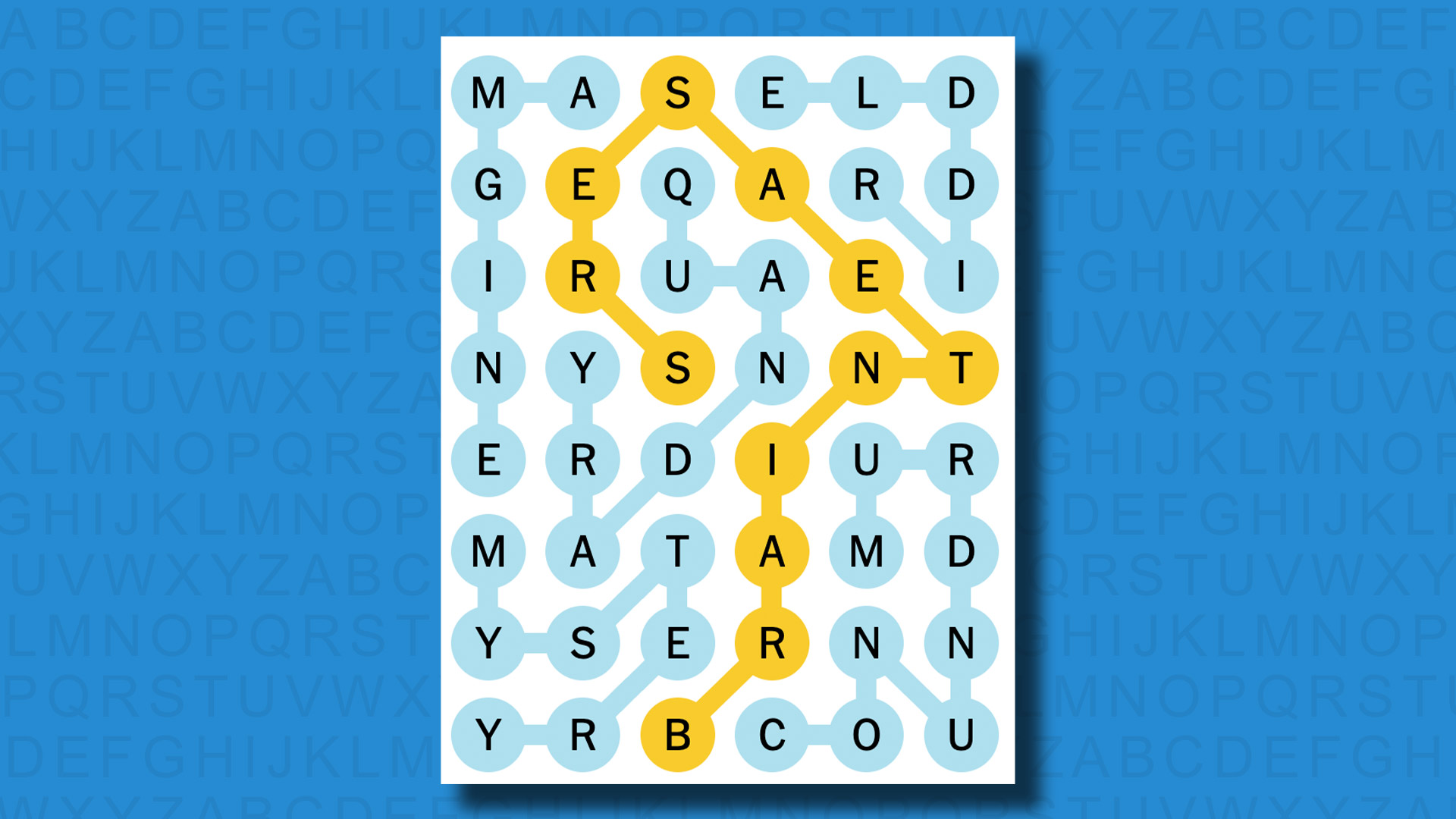 NYT Strands answers to game #52 on a blue background