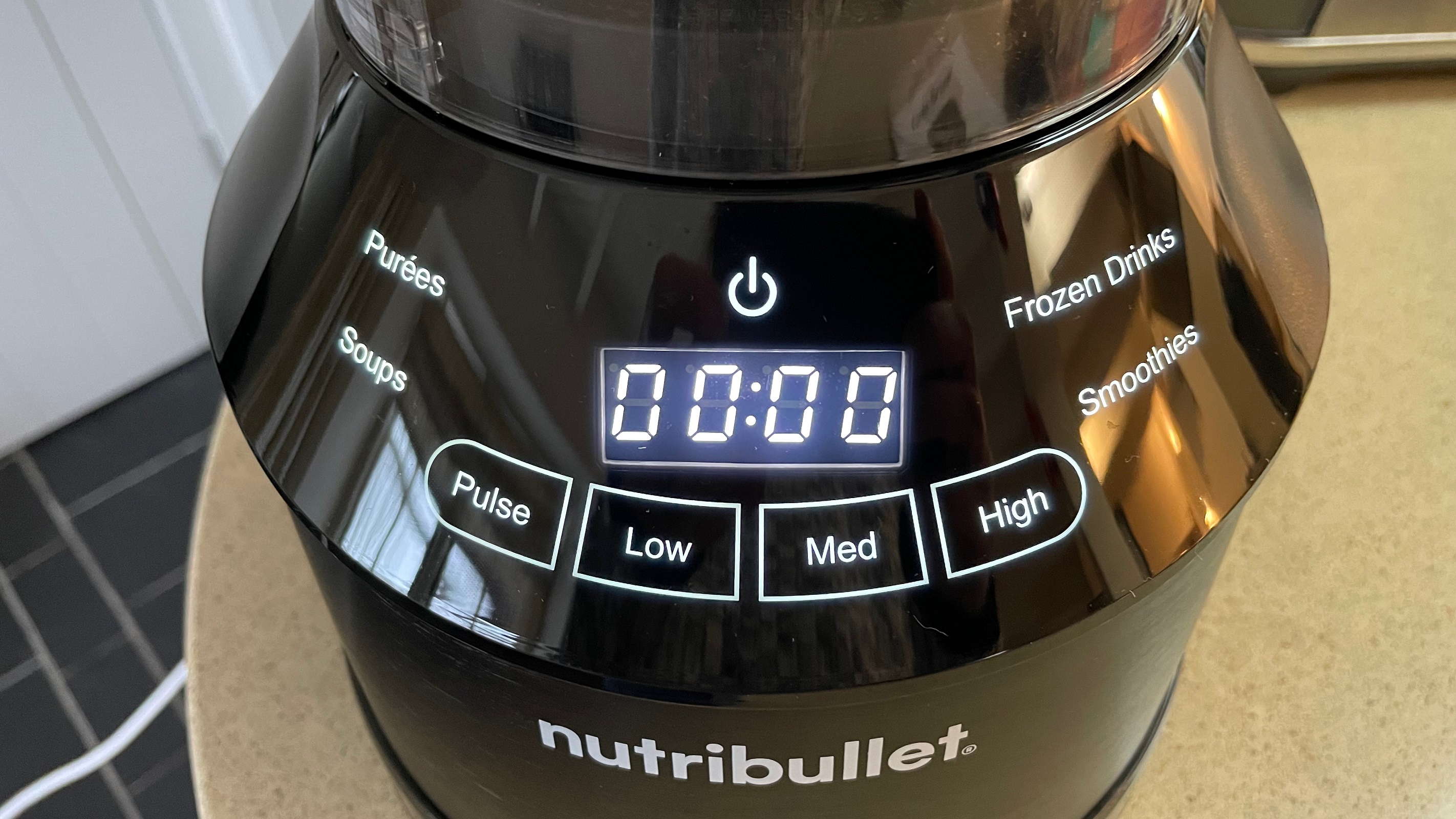 Close up of controls on nutribullet smart touch blender