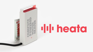 The Heata logo next to an image of the Heata server unit