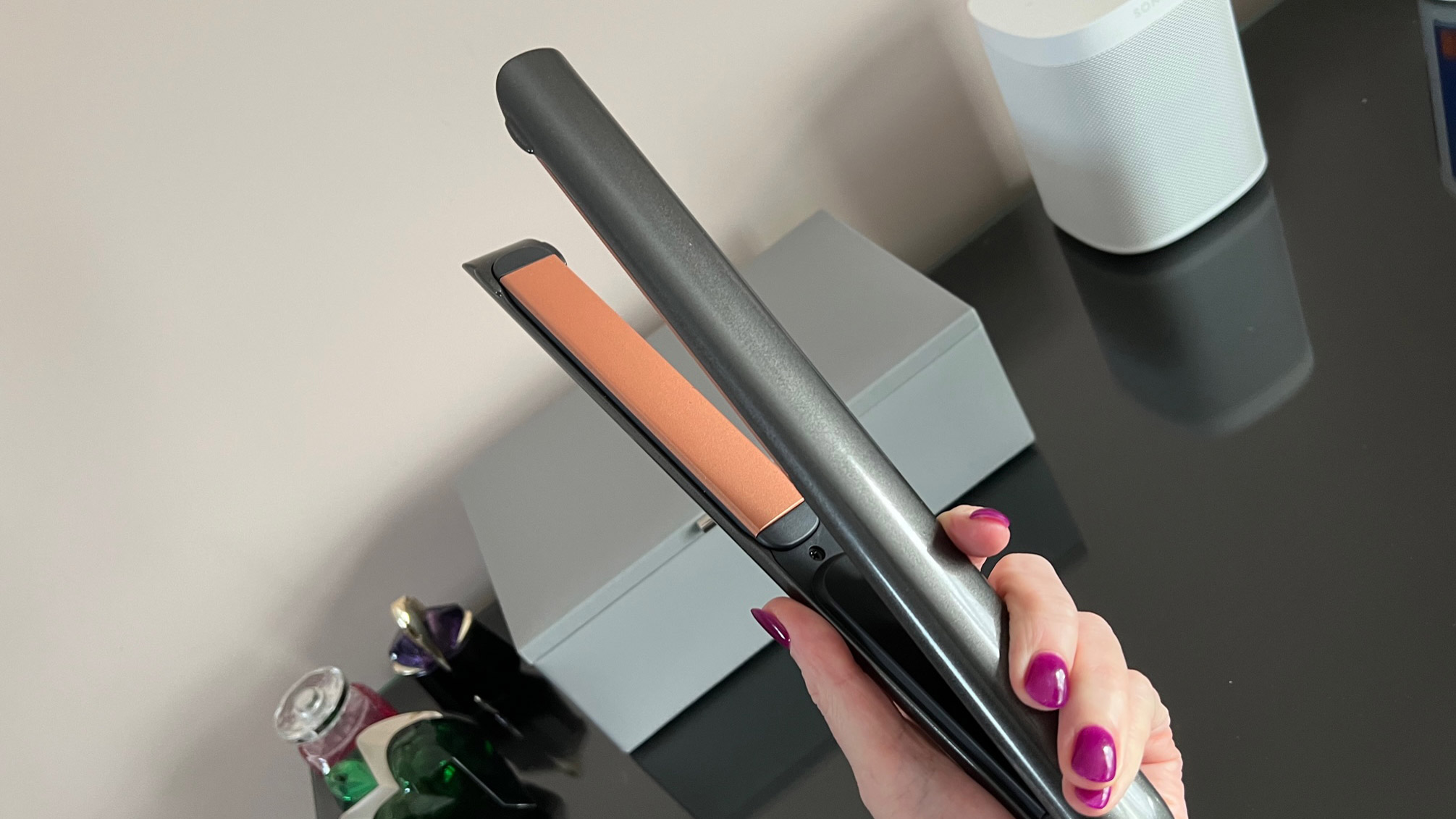 The back of the Revlon Pro Collection Salon Straight Copper Smooth Extra Long Styler