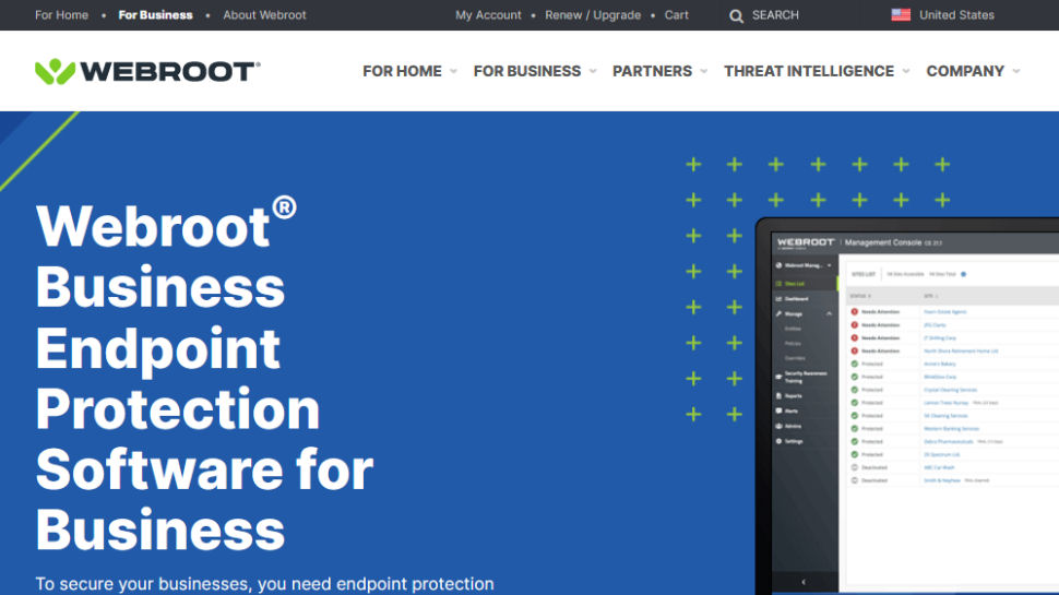 Webroot website screenshot